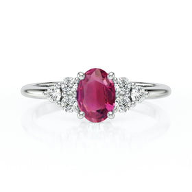 Solitaire accompagné tourmaline et diamant Divine Idylle - 7