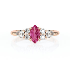 Solitaire accompagné tourmaline diamant Divine Idylle - 9