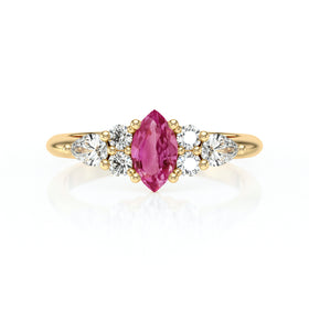 Solitaire accompagné tourmaline diamant Divine Idylle - 9