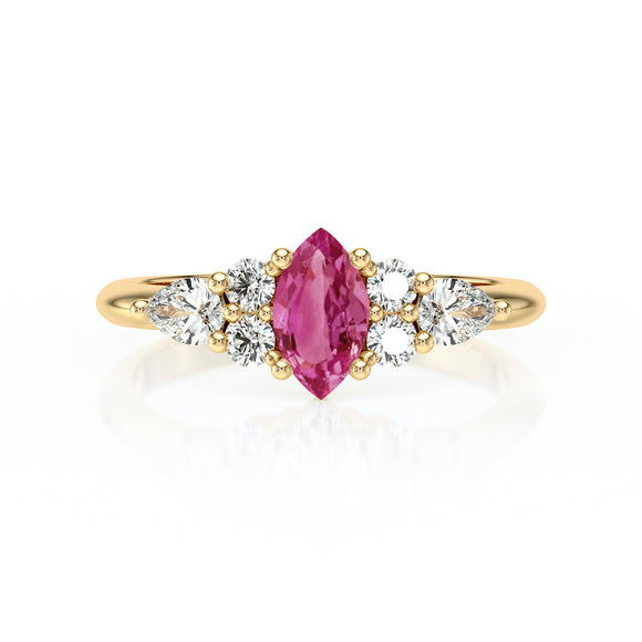 Solitaire accompagné tourmaline diamant Divine Idylle - 9