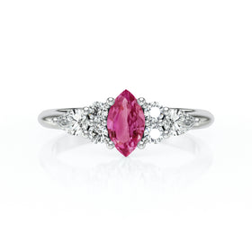 Solitaire accompagné tourmaline diamant Divine Idylle - 9