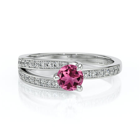 Solitaire accompagné tourmaline et diamant Fou de toi - 5