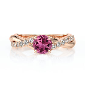 Solitaire accompagné tourmaline diamant Fou de toi - 3