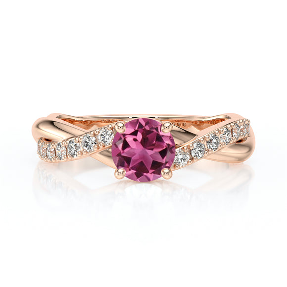 Solitaire accompagné tourmaline diamant Fou de toi - 3