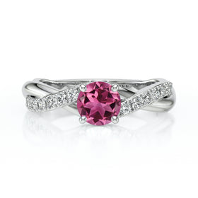 Solitaire accompagné tourmaline diamant Fou de toi - 3