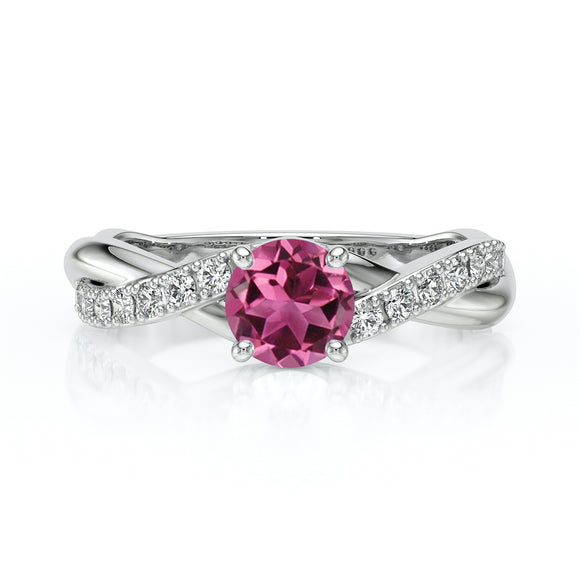Solitaire accompagné tourmaline diamant Fou de toi - 3