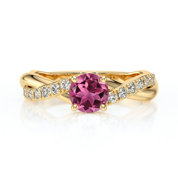 Solitaire accompagné tourmaline diamant Fou de toi - 3