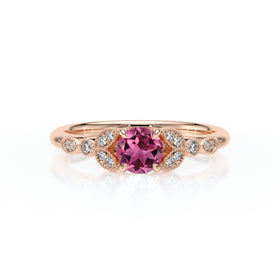 Solitaire accompagné tourmaline diamant Fou de toi - 4