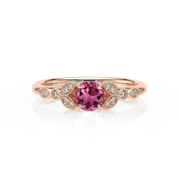 Solitaire accompagné tourmaline diamant Fou de toi - 4
