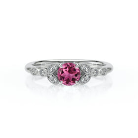 Solitaire accompagné tourmaline diamant Fou de toi - 4