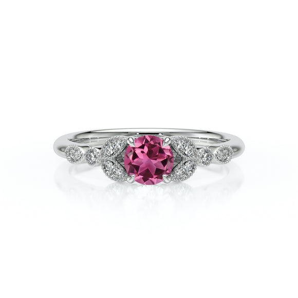 Solitaire accompagné tourmaline diamant Fou de toi - 4