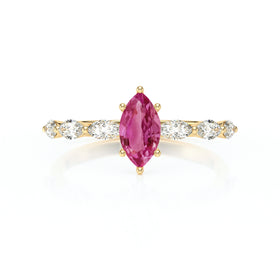 Solitaire accompagné tourmaline diamant Solstice - 1