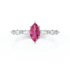 Solitaire accompagné tourmaline diamant Solstice - 1