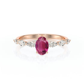 Solitaire accompagné tourmaline diamant Solstice - 2