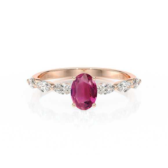 Solitaire accompagné tourmaline diamant Solstice - 2