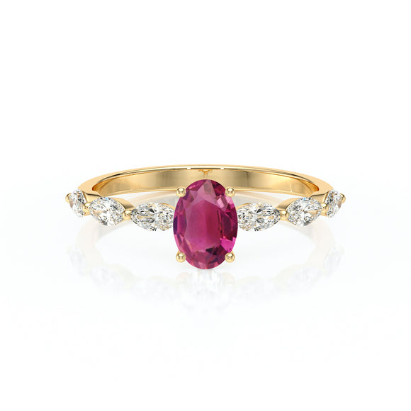 Solitaire accompagné tourmaline diamant Solstice - 2