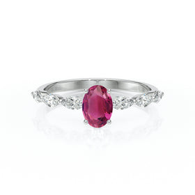 Solitaire accompagné tourmaline diamant Solstice - 2