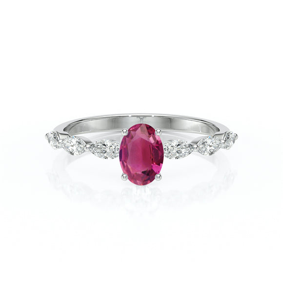 Solitaire accompagné tourmaline diamant Solstice - 2