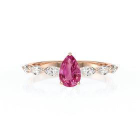 Solitaire accompagné tourmaline diamant Solstice - 3