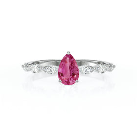 Solitaire accompagné tourmaline diamant Solstice - 3