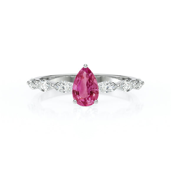 Solitaire accompagné tourmaline diamant Solstice - 3