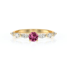 Solitaire accompagné tourmaline diamant Solstice - 5