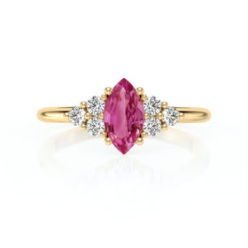 Solitaire accompagné tourmaline et diamant Divine Idylle - 11