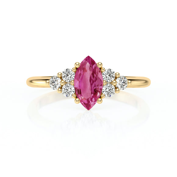 Solitaire accompagné tourmaline et diamant Divine Idylle - 11
