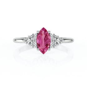 Solitaire accompagné tourmaline et diamant Divine Idylle - 11
