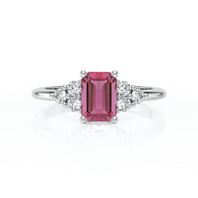 Solitaire accompagné tourmaline et diamant Divine Idylle - 12