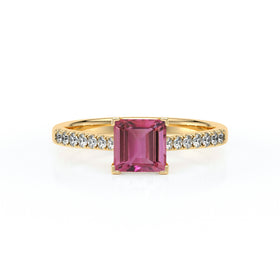 Solitaire accompagné tourmaline et diamant Divine Idylle - 27