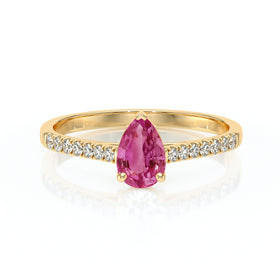 Solitaire accompagné tourmaline et diamant Divine Idylle - 2