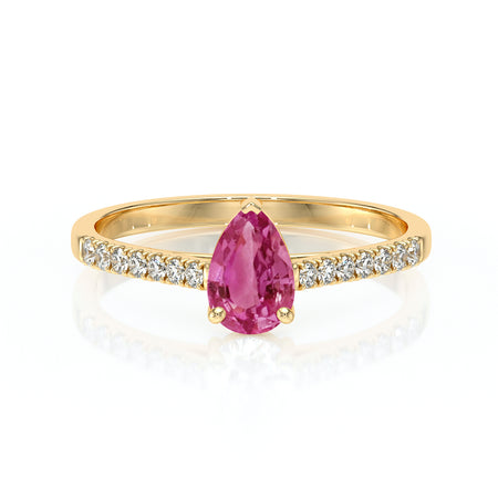 Solitaire accompagné tourmaline et diamant Divine Idylle - 2