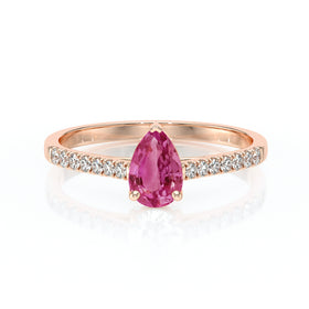 Solitaire accompagné tourmaline et diamant Divine Idylle - 2