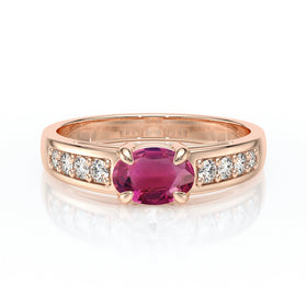 Solitaire accompagné tourmaline et diamant Pluie d’étoiles - 16