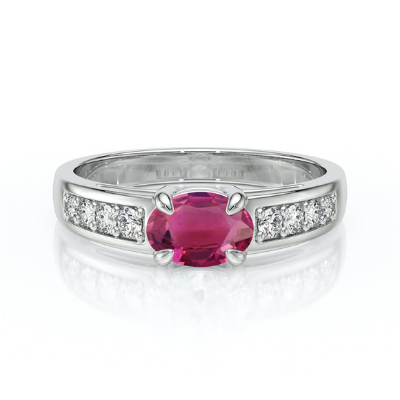Solitaire accompagné tourmaline et diamant Pluie d’étoiles - 16