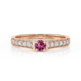 Solitaire accompagné tourmaline et diamant Pluie d’étoiles - 2