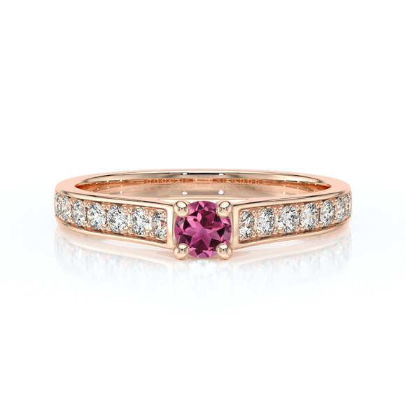 Solitaire accompagné tourmaline et diamant Pluie d’étoiles - 2