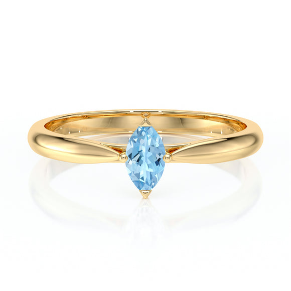 Solitaire aigue-marine Clair de Lune - 1