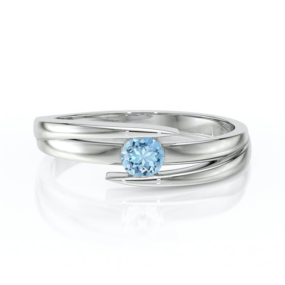 Solitaire aigue-marine Etincelle d’Amour - 4