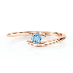 Solitaire aigue-marine Etincelle d’Amour - 5