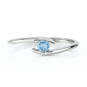 Solitaire aigue-marine Etincelle d’Amour - 5