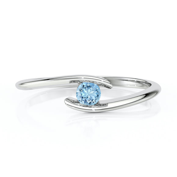 Solitaire aigue-marine Etincelle d’Amour - 5