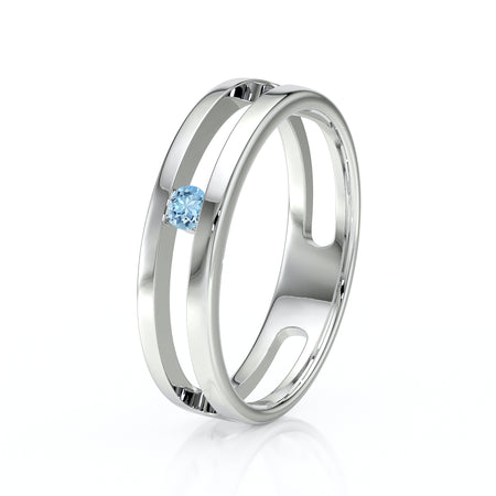 Solitaire aigue-marine Pour Toujours - 1