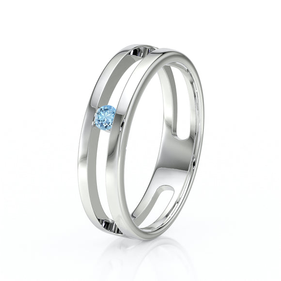 Solitaire aigue-marine Pour Toujours - 1