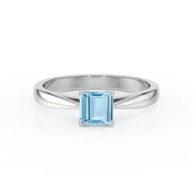 Solitaire aigue-marine Une Promesse – 5