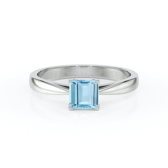 Solitaire aigue-marine Une Promesse – 5