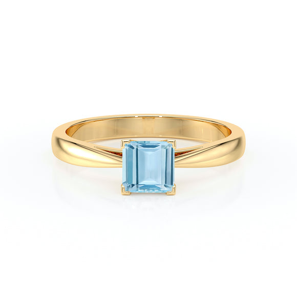 Solitaire aigue-marine Une Promesse – 5