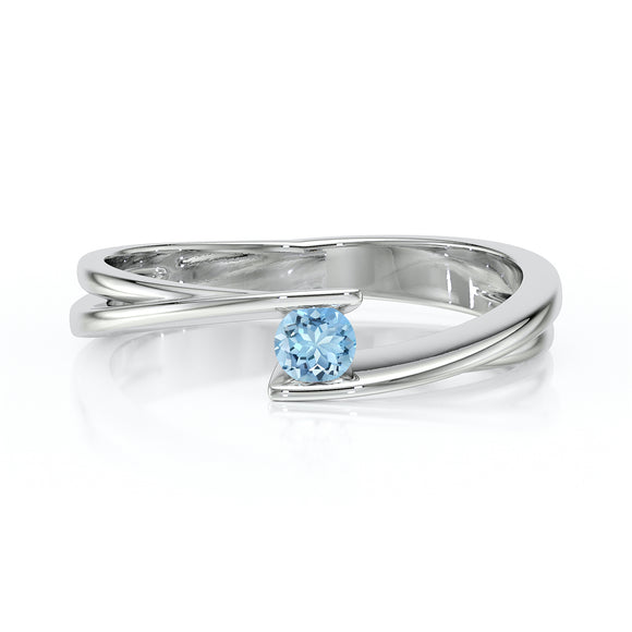 Solitaire aigue-marine Etincelle d’Amour - 2