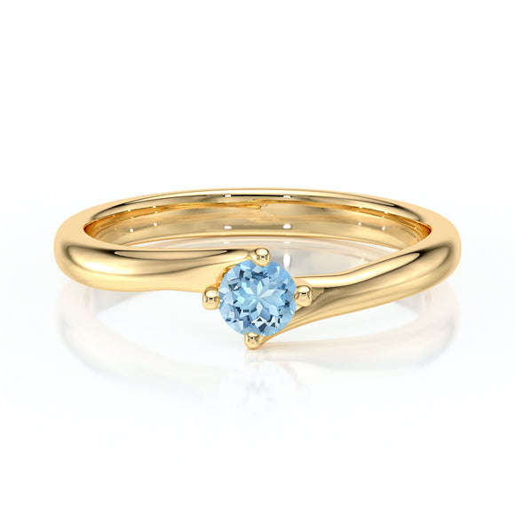 Solitaire aigue-marine Lune de Miel - 3